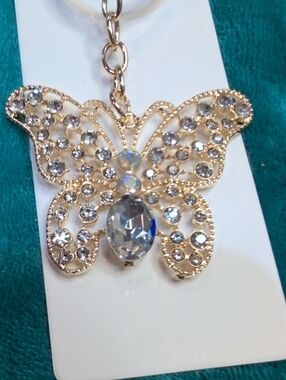 Gold Crystal Butterfly  Keychain